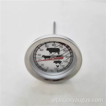 Termômetro de discagem para churrasco de carne analógica com impressão de animais